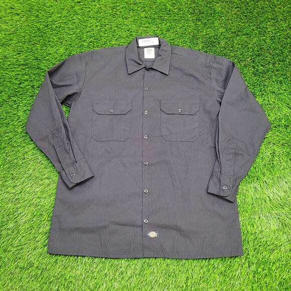 DICKIES Button Shirt Medium 22x30 Baggy Black - Picture 1 of 11